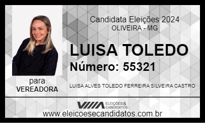 Candidato LUISA TOLEDO 2024 - OLIVEIRA - Eleições