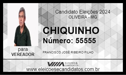 Candidato CHIQUINHO 2024 - OLIVEIRA - Eleições