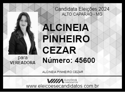 Candidato ALCINEIA PINHEIRO CEZAR 2024 - ALTO CAPARAÓ - Eleições