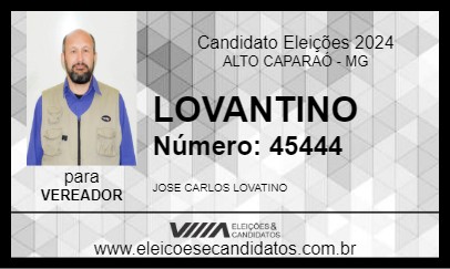 Candidato LOVANTINO 2024 - ALTO CAPARAÓ - Eleições