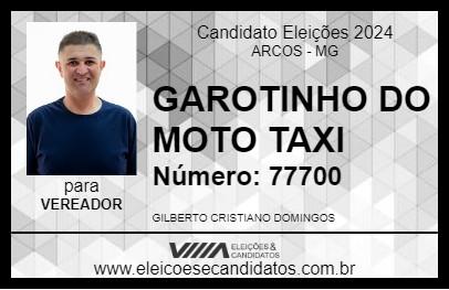 Candidato GILBERTO GAROTINHO DA MOTOTAXI 2024 - ARCOS - Eleições