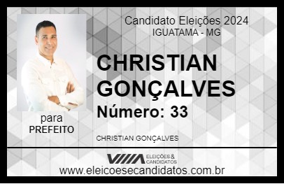 Candidato CHRISTIAN GONÇALVES 2024 - IGUATAMA - Eleições