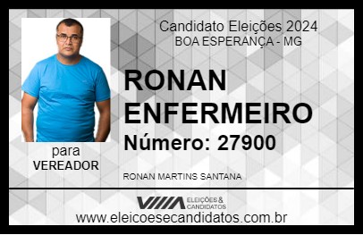 Candidato RONAN ENFERMEIRO 2024 - BOA ESPERANÇA - Eleições