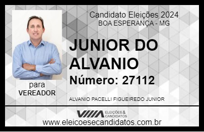 Candidato JUNIOR DO ALVANIO 2024 - BOA ESPERANÇA - Eleições