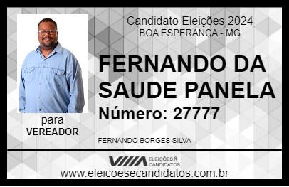 Candidato FERNANDO DA SAUDE PANELA 2024 - BOA ESPERANÇA - Eleições