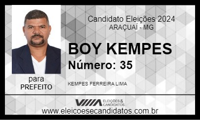 Candidato BOY KEMPES 2024 - ARAÇUAÍ - Eleições