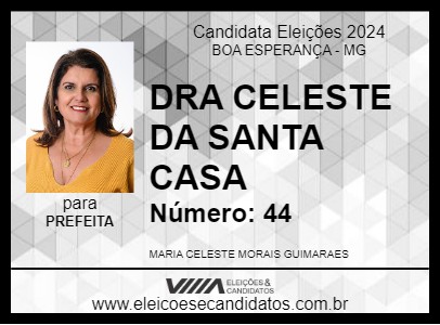 Candidato DRA CELESTE DA SANTA CASA 2024 - BOA ESPERANÇA - Eleições