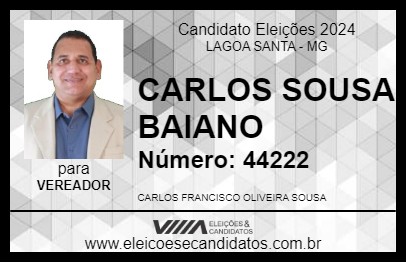 Candidato CARLOS SOUSA BAIANO 2024 - LAGOA SANTA - Eleições