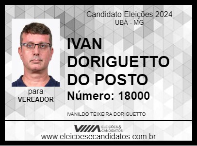 Candidato IVAN DORIGUETTO DO POSTO 2024 - UBÁ - Eleições