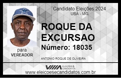 Candidato ROQUE DA EXCURSAO 2024 - UBÁ - Eleições