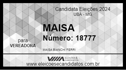 Candidato MAISA 2024 - UBÁ - Eleições