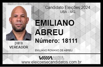 Candidato EMILIANO ABREU 2024 - UBÁ - Eleições