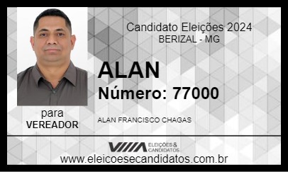 Candidato ALAN 2024 - BERIZAL - Eleições