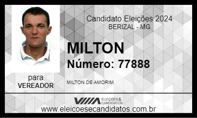 Candidato MILTON 2024 - BERIZAL - Eleições