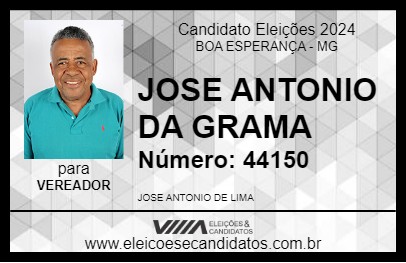 Candidato JOSE ANTONIO DA GRAMA 2024 - BOA ESPERANÇA - Eleições