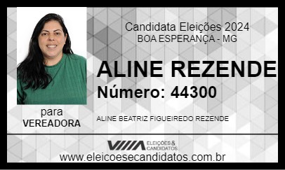 Candidato ALINE REZENDE 2024 - BOA ESPERANÇA - Eleições