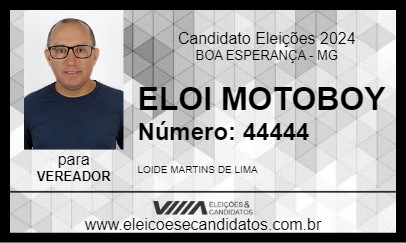 Candidato ELOI MOTOBOY 2024 - BOA ESPERANÇA - Eleições