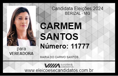 Candidato CARMEM SANTOS 2024 - BERIZAL - Eleições