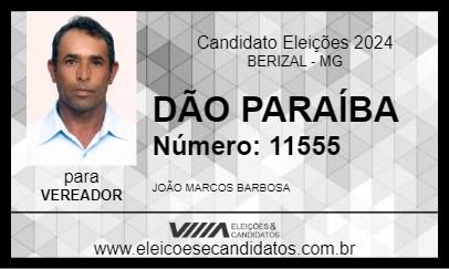 Candidato DÃO PARAÍBA 2024 - BERIZAL - Eleições