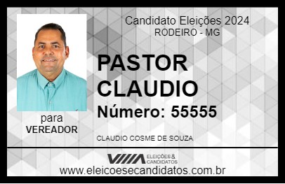 Candidato PASTOR CLAUDIO 2024 - RODEIRO - Eleições