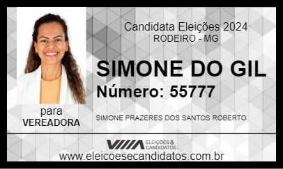 Candidato SIMONE DO GIL  2024 - RODEIRO - Eleições