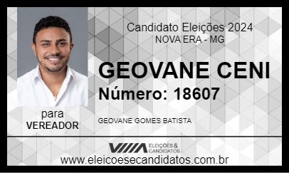 Candidato GEOVANE CENI 2024 - NOVA ERA - Eleições