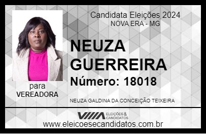 Candidato NEUZA GUERREIRA 2024 - NOVA ERA - Eleições