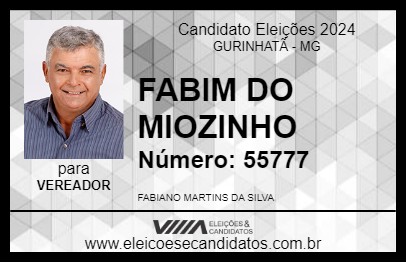 Candidato FABIM DO MIOZINHO 2024 - GURINHATÃ - Eleições