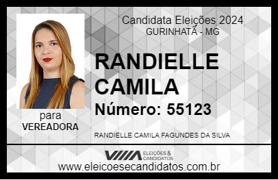 Candidato RANDIELLE CAMILA 2024 - GURINHATÃ - Eleições