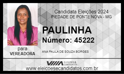 Candidato PAULINHA 2024 - PIEDADE DE PONTE NOVA - Eleições