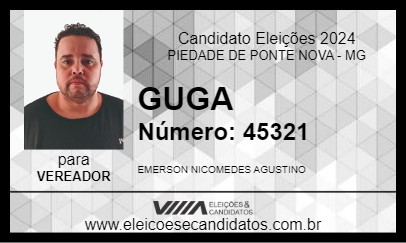 Candidato GUGA 2024 - PIEDADE DE PONTE NOVA - Eleições