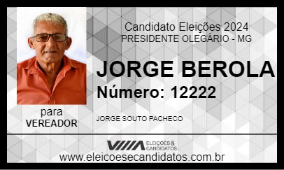 Candidato JORGE BEROLA 2024 - PRESIDENTE OLEGÁRIO - Eleições