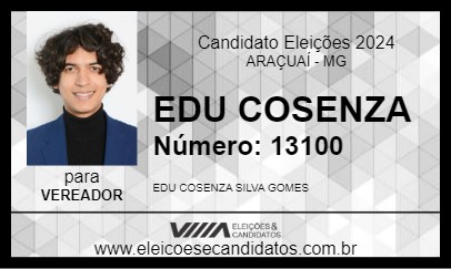 Candidato EDU COSENZA 2024 - ARAÇUAÍ - Eleições