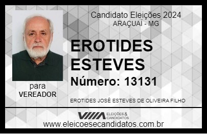 Candidato EROTIDES ESTEVES 2024 - ARAÇUAÍ - Eleições