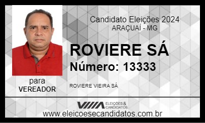 Candidato ROVIERE SÁ 2024 - ARAÇUAÍ - Eleições