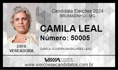 Candidato CAMILA LEAL 2024 - BRUMADINHO - Eleições