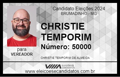 Candidato CHRISTIE TEMPORIM 2024 - BRUMADINHO - Eleições