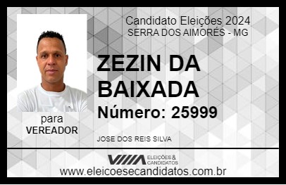 Candidato ZEZIN DA BAIXADA 2024 - SERRA DOS AIMORÉS - Eleições