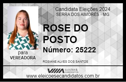 Candidato ROSE DO POSTO 2024 - SERRA DOS AIMORÉS - Eleições