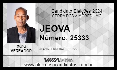 Candidato JEOVA 2024 - SERRA DOS AIMORÉS - Eleições