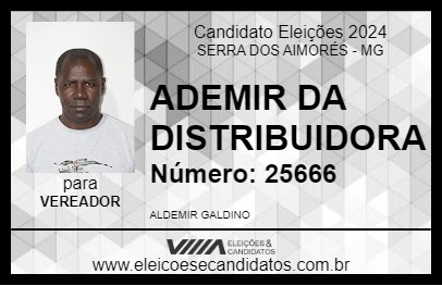 Candidato ADEMIR DA DISTRIBUIDORA 2024 - SERRA DOS AIMORÉS - Eleições