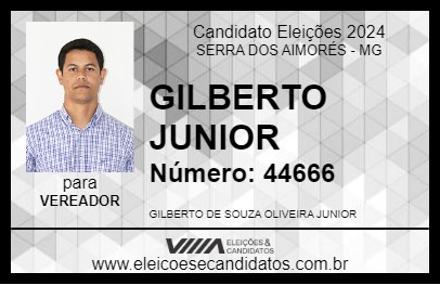 Candidato GILBERTO JUNIOR 2024 - SERRA DOS AIMORÉS - Eleições