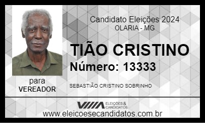 Candidato TIÃO CRISTINO 2024 - OLARIA - Eleições