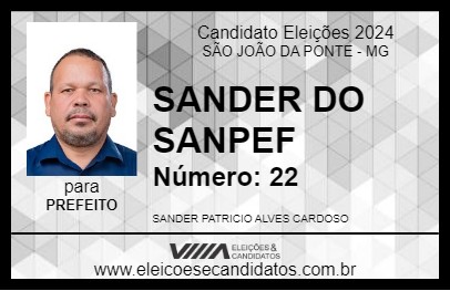 Candidato SANDER DO SANPEF 2024 - SÃO JOÃO DA PONTE - Eleições