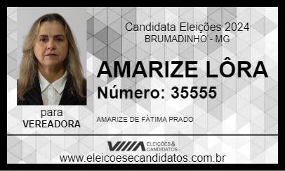 Candidato AMARIZE LÔRA 2024 - BRUMADINHO - Eleições