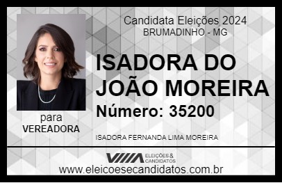 Candidato ISADORA DO JOÃO MOREIRA 2024 - BRUMADINHO - Eleições