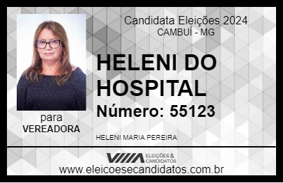 Candidato HELENI DO HOSPITAL 2024 - CAMBUÍ - Eleições