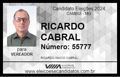 Candidato RICARDO CABRAL 2024 - CAMBUÍ - Eleições