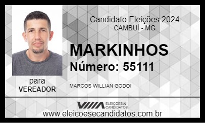 Candidato MARKINHOS 2024 - CAMBUÍ - Eleições