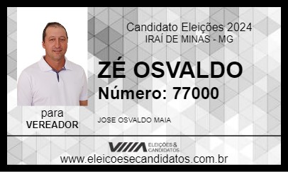 Candidato ZÉ OSVALDO 2024 - IRAÍ DE MINAS - Eleições